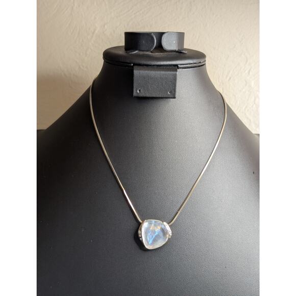 Silpada Mother of Pearl "Stargazer" 925 Sterling Silver CZ 16"-18" Necklace - Picture 1 of 9